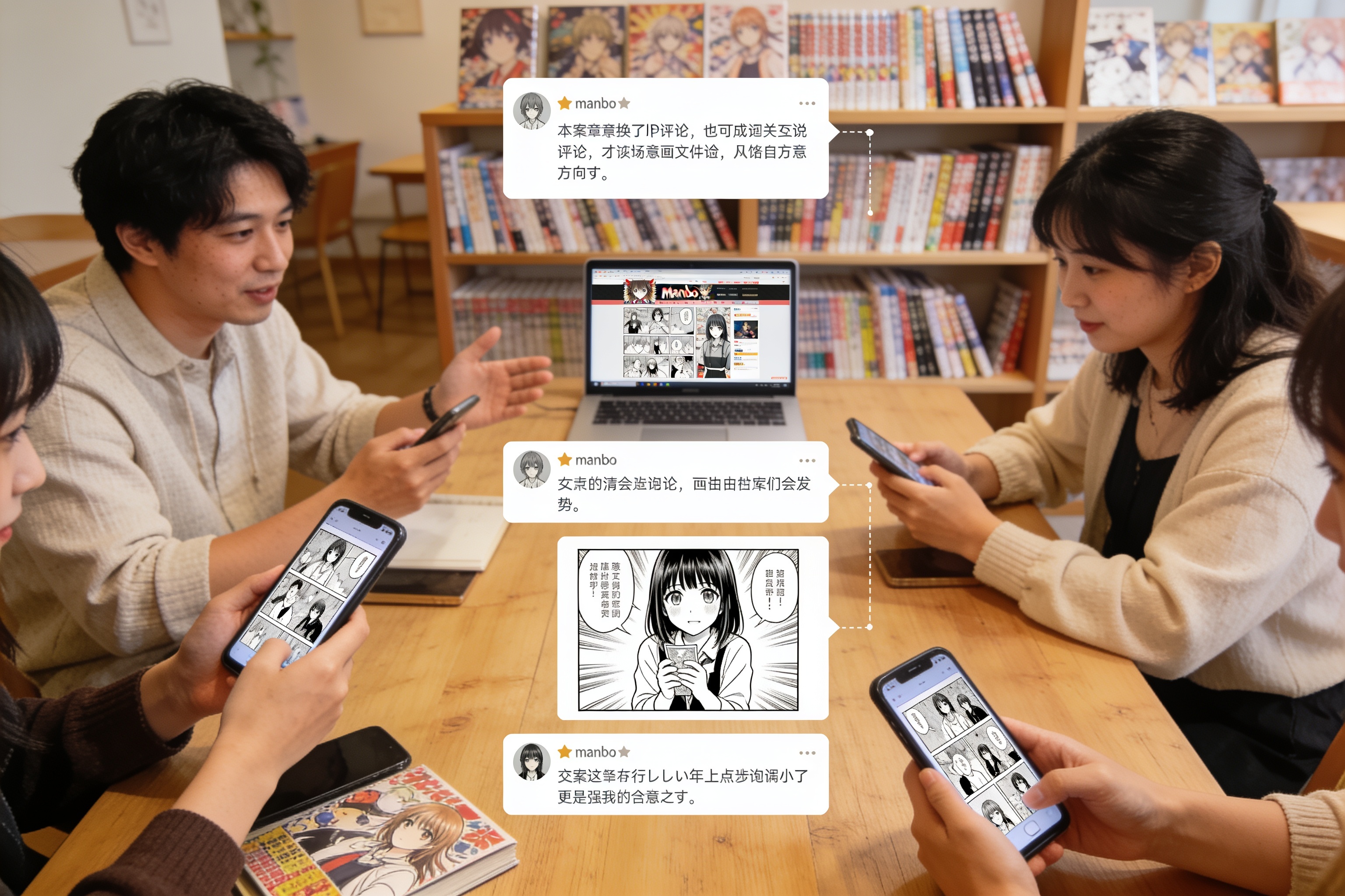 漫画章节下方的评论互动区域，显示读者对剧情的讨论